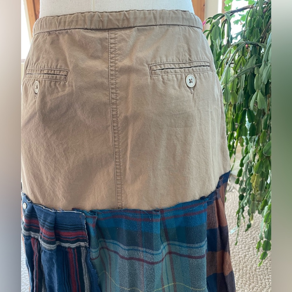 Upcycled Boho Peasant Flannel Patchwork Maxi Skirt - image 5